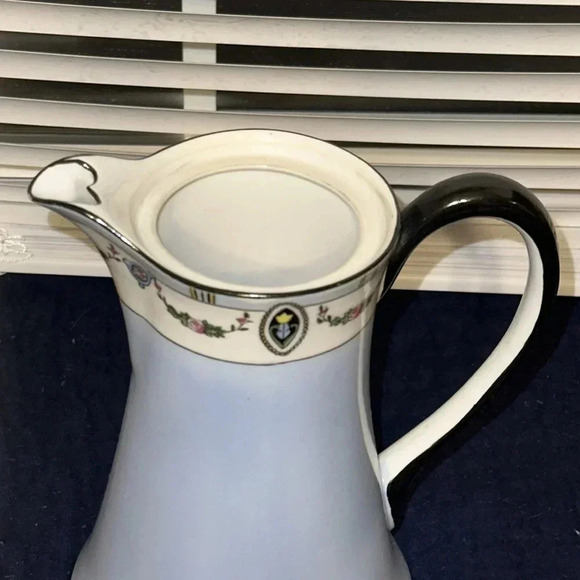 Antique Vintage Noritake Morimura Light Blue & Black Coffee Pot Made in Japan - Picture 9 of 16